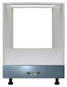 Corp pentru cuptor incorporabil cu sertar Zebra, alb/MDF Albastru, fara blat, 60 x 82 x 57 cm