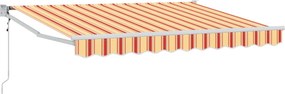 vidaXL Cort electric retractabil Galben, Portocaliu și Alb 3,5 x 2 m
