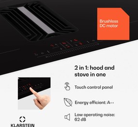 Klarstein Cuptor cu inducție AirJet 90 Down Air System + DownAir-digestor, 754 m³/h, A