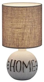 Veioza Esna inscriptionare &#039;home&#039;, h=31 cm, e14, 40 w, alb/cappuccino