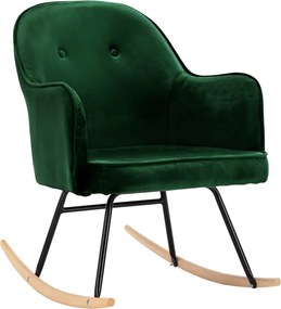 vidaXL Scaun balansoar, verde închis, catifea