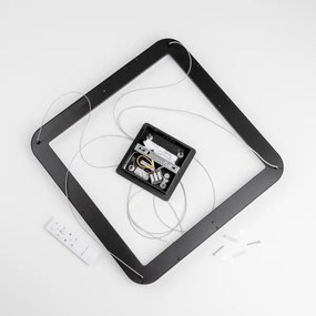 Brilagi - FALCON SLIM Lustră suspendată LED dimabilă pe cablu, 50 W, 230 V, 50 x 50 cm, negru + telecomandă