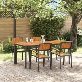 vidaXL Set de dining pentru grădină din 5 piese din lemn solid de acacia și metal