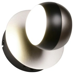 Aplică de perete neagră-argintie LED Orbit – Trio Select
