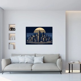 Tablou – Oraș geometric (90x60 cm)
