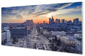 Tablouri acrilice Varșovia zgârie-nori Apus de soare