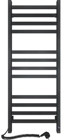 Radiator de baie tip scară AVANGARD cu termostat 459W/230V, 120,6cm, IP44, negru, stânga
