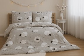 Lenjerie de pat din polibumbac pentru 2 paturi SHEEPS, bej Dimensiune lenjerie de pat: 2 buc 70 x 90 cm | 2 buc 140 x 200 cm