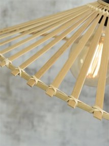 Lustra suspendata eco asimetrica din bambus Bromo L, 60x13cm