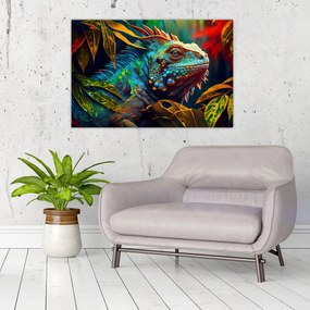 Tablou - Iguana colorată (90x60 cm)