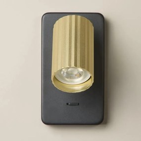 Aplica cu spot din aluminiu canelat Anna Reader auriu