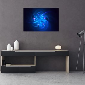 Tabloul modern cu abstracțiune albastră (90x60 cm)