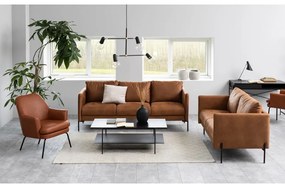 Masă de cafea cu blat în decor de lemn de frasin Actona Angus, negru