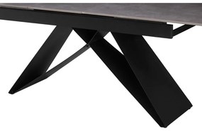 Masa dining extensibila, beton neagra, 160-200x90 cm, MAJED