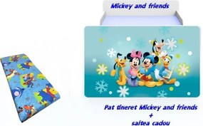 Pat tineret Mickey & Friends cu saltea