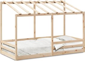 vidaXL Acoperiș pat de copii, alb, 80x200 cm, lemn masiv de pin