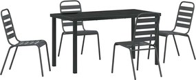vidaXL Set de masă pentru grădină 5 pcs Antracit