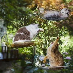 Hamac pentru pisici CATNEST 9172, Cu ventuze, Suspendat, Pana la 10 kg, Transparent