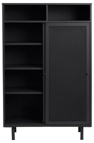 Dulap negru din metal cu ușă glisantă 90x140x40 cm Veep – Unique Furniture