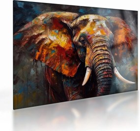 Tablou pe sticlă - Pictura unui elefant (70x50 cm)