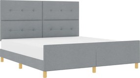 vidaXL Cadru de pat cu headboard Gri deschis 180 x 200 cm țesătură