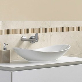 Lavoar pe blat alb lucios 81 cm, oval, Villeroy  Boch My Nature 810x410 mm