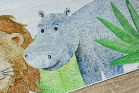 BAMBINO 54090 covor lavabil Animale, Africa pentru copii anti-alunecare - alb / verde