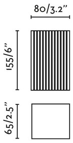 Aplica perete aluminiu striat gri, 2xGU10, LUNE square