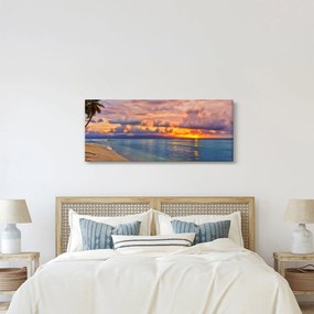 Tablou - Apus de soare la plajâ (120x50 cm)