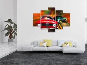 Tablou - Mașini de curse retro (150x105 cm)