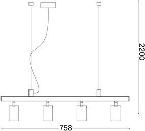 Ideal Lux - Pendul LED DYNAMITE pe cablu 4xGU10/7W/230V CRI 90 negru