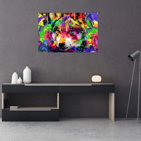 Tablou - Lupul cu graffiti (90x60 cm)