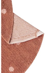 Covor pentru copii cărămiziu lavabil/țesut manual din bumbac ø140 cm Round Dot Chestnut – Lorena Canals