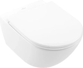 Set vas WC suspendat Villeroy&Boch Universo TwistFlush Rimless alb alpin cu capac softclose