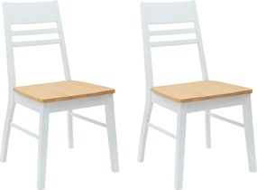 vidaXL Scaune de dining 2 pcs Alb 43 x 54 x 89 cm