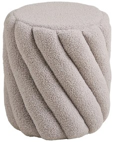 Taburet gri cu tapițerie din țesătură bouclé Sana – House Nordic