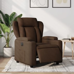 vidaXL Fotoliu rabatabil electric, maro, material textil