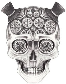 Ilustrație Steampunk skull tattoo., Jiewsurreal