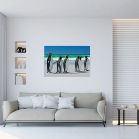 Tablou - Grup de pinguini regali (90x60 cm)