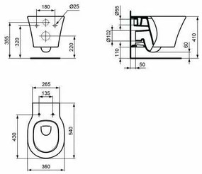 Vas wc suspendat Ideal Standard Connect Air AquaBlade