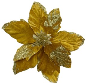 Ornament brad Craciunita Velvet 22cm, Auriu