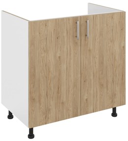 Corp Masca Chiuveta Karo, 2 Usi, Lemn Natural/Alb, 80 x 50 x 80 cm