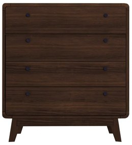 Comodă maro închis înaltă cu aspect de lemn de nuc 80x88 cm Caitlin – Støraa