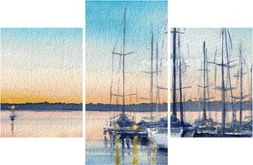 Tablou - Plimbare cu barca, aquarel (90x60 cm)