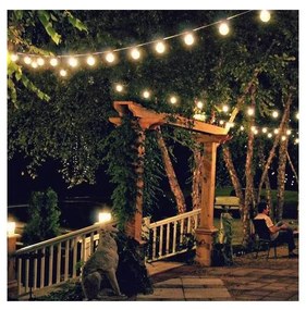 Lanț LED decorativ de exterior Retlux GARLAND G45 10xE27/230V 8m IP44 alb cald