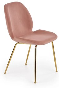 Set masa rotunda Rondo diametru 110 cm + 4 scaune K381 velvet roz/auriu