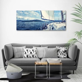 Tablou canvas Iahtul pe fundal mare