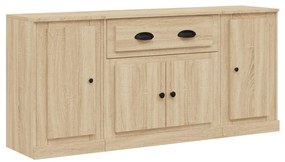 3185274 vidaXL Servante, 3 piese, stejar sonoma, lemn prelucrat