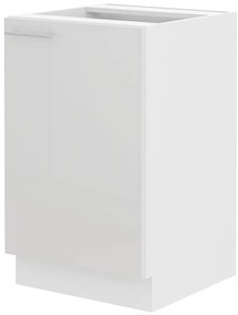 Dulap inferior de bucătărie sub chiuvetă Lavera 50 ZL 1F BB (Alb + Alb lucios). 1032351