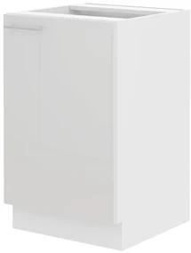 Dulap inferior de bucătărie sub chiuvetă Lavera 50 ZL 1F BB (Alb + Alb lucios). 1032351